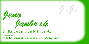 jeno jambrik business card